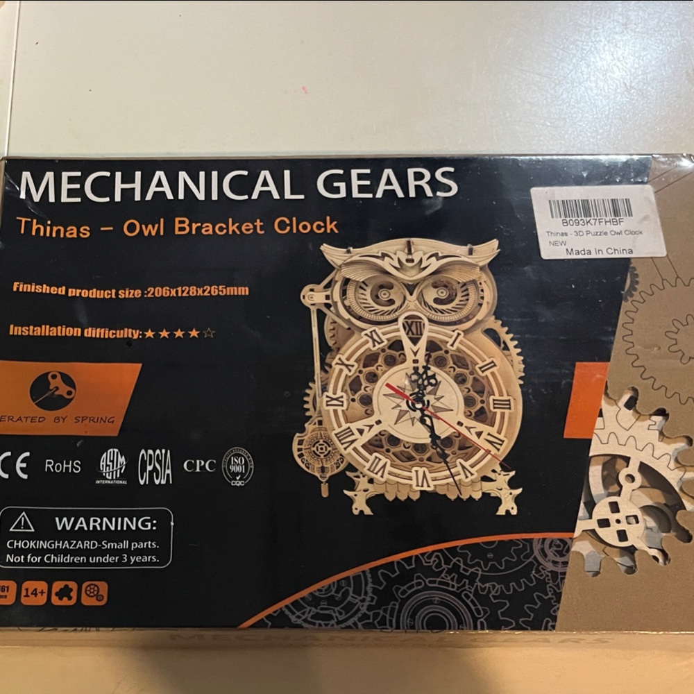 Mechanical Gears Owl Clock